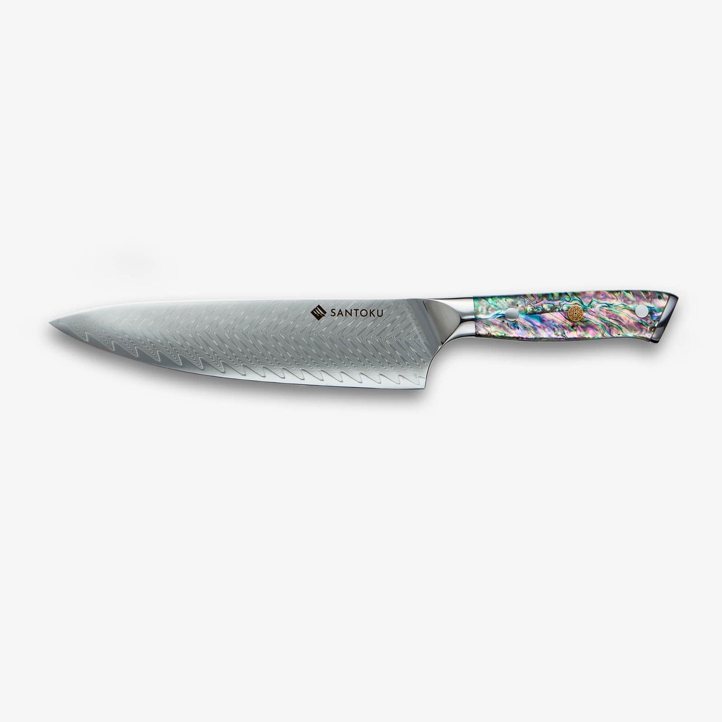 Chikashi  (ちかし) Damascus Steel Knife With Abalone Handle