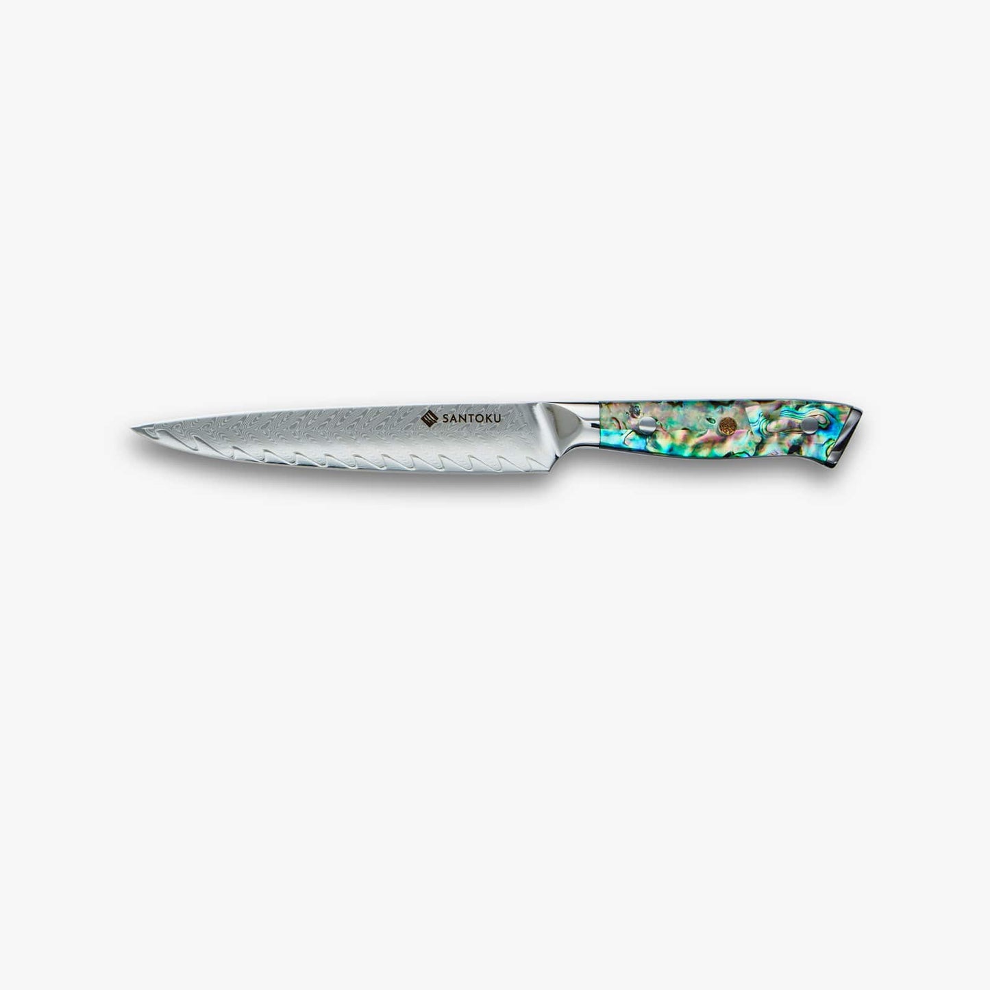 Chikashi  (ちかし) Damascus Steel Knife With Abalone Handle