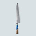 Aiko Blue Damascus Steel Knife with Coloured Blue Resin Handle