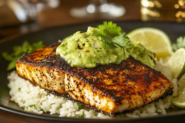 Blackened Mahi Mahi with Avocado Cream Sauce