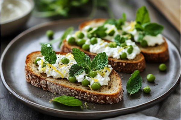 Broad Bean, Lemon and Ricotta Toast with Fresh Mint