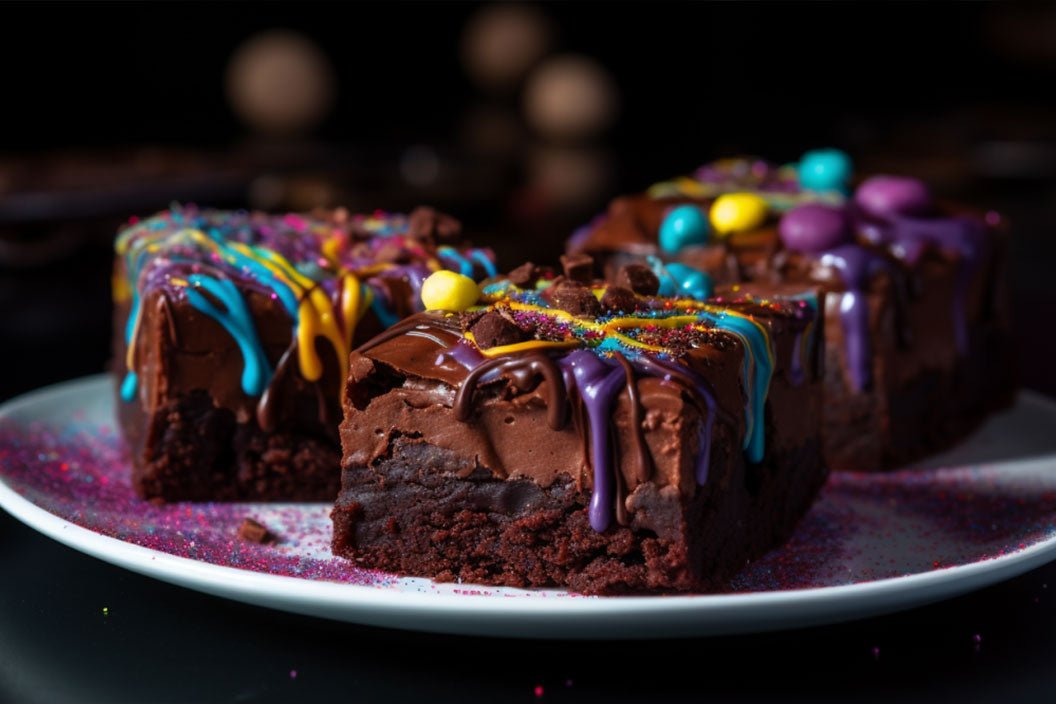 Cosmic Brownies with Rich Chocolate Ganache santokuknives
