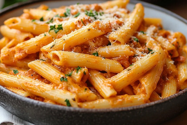 Creamy Penne Alla Vodka with Parmesan and Fresh Basil