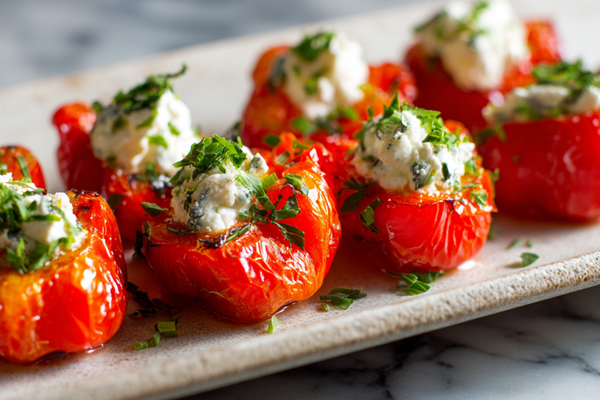 Cream Cheese–Stuffed Peppadew Peppers with Herbs