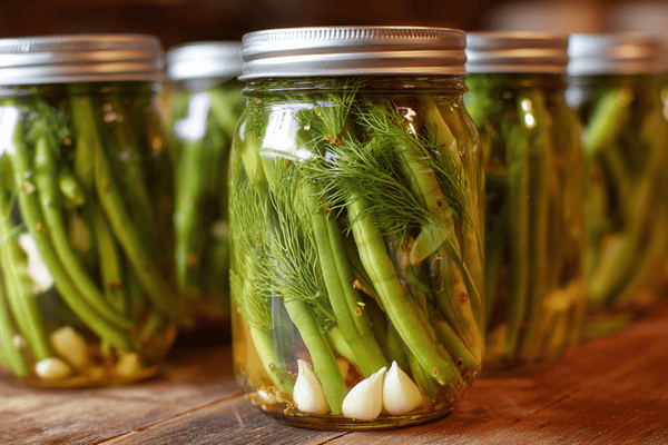 Crisp and Zesty Pickled Green Beans with Garlic and Dill