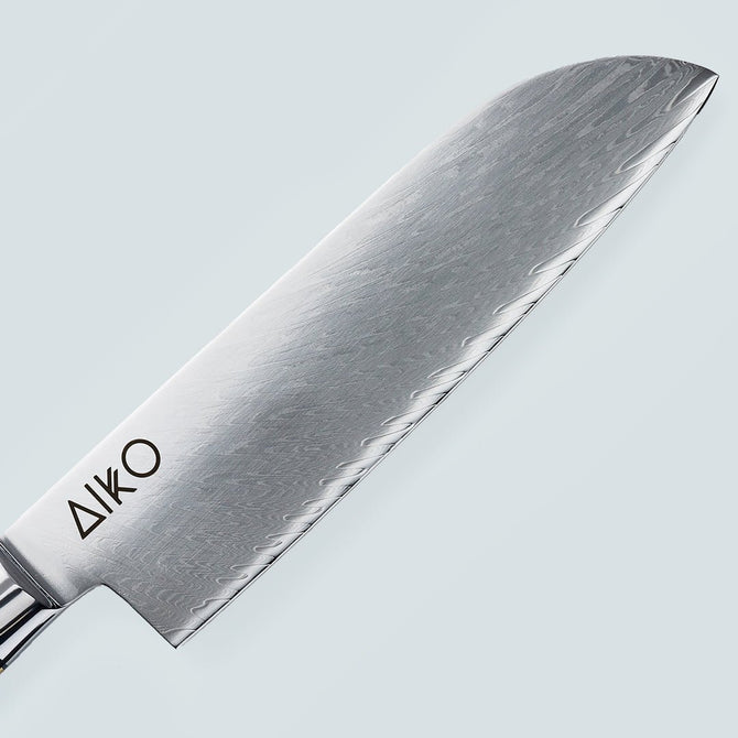 Aiko Black Damascus Steel Knife with Coloured Black Resin Handle